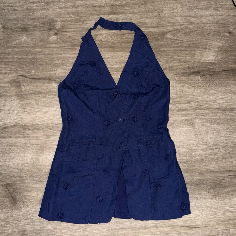 2 pieces Linen blend halter vest + Tailored linen blend embellished trousers - Picture 14 of 16